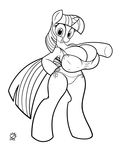  anthro badgerben big_breasts bra breasts cleavage clothed clothing cutie_mark equine female friendship_is_magic horn horse huge_breasts hyper hyper_breasts looking_at_viewer mammal monochrome my_little_pony panties pony smile solo twilight_sparkle_(mlp) underwear unicorn 