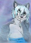  breasts canine female fenni fenrir fog frozen_over hair mammal short_hair shower solo steam towel wet wolf 