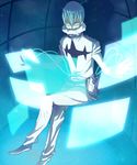  blue_hair crossed_legs glasses holographic_interface holographic_touchscreen inumuta_houka kill_la_kill male_focus satsuki_(zen05) sitting solo uniform 