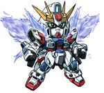  energy_wings gundam gundam_build_fighters mecha moukin_punch no_humans sd_gundam simple_background sketch star_build_strike_gundam white_background 