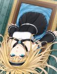  :o bad_id bad_pixiv_id belt blonde_hair blue_eyes chain detached_sleeves dress dutch_angle gothic_lolita hairband heisei_yutorin lolita_fashion lolita_hairband long_hair looking_at_viewer open_mouth original painting_(object) picture_frame solo upside-down very_long_hair 