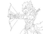  anthro armor arrow bow bow_(weapon) canine facial_markings hair johnovex long_hair mammal markings original_character plain_background poxs ranged_weapon teeth warrior weapon white_background wolf 
