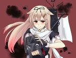  bad_id bad_pixiv_id bangs blonde_hair bow gloves hair_bow hair_flaps hair_ornament hair_ribbon hairclip kaipankun kantai_collection long_hair red_eyes remodel_(kantai_collection) ribbon school_uniform serafuku short_sleeves smile solo yuudachi_(kantai_collection) 