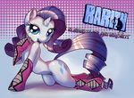  absurd_res blue_eyes cutie_mark english_text equine female feral flat_chested friendship_is_magic fur gsphere hair happy hi_res horn horse long_hair looking_at_viewer mammal my_little_pony open_mouth pony purple_hair rarity_(mlp) smile socks solo text tongue unicorn white_fur 