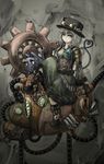  bad_id bad_pixiv_id blush boots breasts car corset eyeball full_body gears goggles green_eyes green_hair ground_vehicle hat hat_ribbon heart heart_of_string komeiji_koishi medium_breasts motor_vehicle ribbon robot short_hair sitting skirt smile steampunk tamanegi_tarou third_eye top_hat touhou 