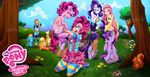  anthropomorphism apple_jack blonde_hair fluttershy my_little_pony my_little_pony:_friendship_is_magic pink_hair pinki_pie purple_hair rainbow_dash rarity twilight_sparkle 