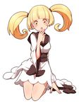  :o bad_id bad_pixiv_id bangs blonde_hair blunt_bangs blush furisode_girl_(pokemon) furisode_girl_karen guwatefu japanese_clothes kimono long_hair looking_at_viewer open_mouth pokemon pokemon_(game) pokemon_xy seiza simple_background sitting solo twintails white_background yellow_eyes 