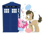  balloons blonde_hair blue_eyes brown_fur brown_hair confetti crossover cutie_mark dm29 doctor_who doctor_whooves_(mlp) english_text equine female feral friendship_is_magic fur hair horse long_hair mammal my_little_pony necktie open_mouth pink_fur pink_hair pinkie_pie_(mlp) plain_background pony shocked smile sonic_screwdriver spreading tardis teeth text transparent_background upside_down 