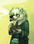  anthro canine cigarette frog jako mammal smoking solo standing wolf 