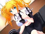  bike_shorts blonde_hair breasts large_breasts maji_de_watashi_ni_koi_shinasai! sports_bra stacy_connor sweat training 