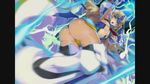  :o akaga_hirotaka arm_up armor armpits ass bangs blazblue blonde_hair blue_eyes blurry breasts c-string center_opening chestnut_mouth dutch_angle elbow_gloves electricity floating_hair forehead_protector from_below gloves glowing greaves leotard long_hair mecha_musume mechanical_wings motion_blur mu-12 navel neon_trim official_art open_mouth parted_bangs pillarboxed robot_ears small_breasts smoke solo thighhighs thong_leotard underboob very_long_hair weapon wings 