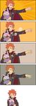  5koma bad_id bad_pixiv_id brown_eyes bubble cape comforting comic consoling emphasis_lines failure gen_6_pokemon gojya goomy highres pokemon pokemon_(creature) pokemon_(game) pokemon_hgss pokemon_xy pose red_hair silent_comic smile spiked_hair stitched tears third-party_edit wataru_(pokemon) 