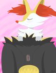  anthro blush braixen canine eyes_closed female fennec fox fur invalid_tag mammal nintendo nude paws pok&#233;mon pok&eacute;mon pose pussy smile solo spread_legs spreading spreaing spred vaginal video_games 