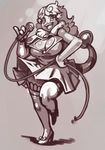  anthrofied big_breasts bittenhard bow breasts cleavage clothed clothing dress female flaaffy high_heels legwear microphone monochrome necktie nintendo pok&#233;mon pok&eacute;mon sepia singer stockings thick_thighs video_games wide_hips 