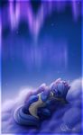  blue_fur blue_hair cloud equine eyes_closed female feral friendship_is_magic fur hair hecatehell horn horse lying mammal my_little_pony on_side outside princess_luna_(mlp) solo winged_unicorn wings 