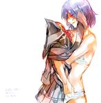  areno bra kill_la_kill living_clothes lowres matoi_ryuuko panties senketsu short_hair smile underwear underwear_only 