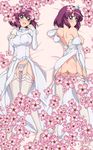  :d ass bare_shoulders bed_sheet blue_eyes blush breast_suppress breasts cherry_blossoms dakimakura dress dress_lift flower garter_belt haruhisky henrietta_de_tristain juliet_sleeves large_breasts long_sleeves looking_at_viewer lying multiple_views nipples on_back on_stomach open_mouth panties panty_pull puffy_sleeves purple_hair short_hair smile thighhighs tiara underwear undressing white_legwear zero_no_tsukaima 