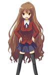  aisaka_taiga artist_request long_hair oohashi_high_school_uniform school_uniform solo thighhighs toradora! very_long_hair zettai_ryouiki 