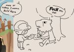 accipitrid accipitriform animal_crossing anthro apollo_(animal_crossing) armor avian bald_eagle beak bird clothed clothing eagle english_text feathers felid group hard_hat headgear helmet hexedcoin human humor jacket larger_male leather leather_clothing leather_jacket leather_topwear male mammal nintendo pantherine partially_clothed rowan_(animal_crossing) sea_eagle shovel sitting sitting_on_ground size_difference text tiger tools topwear trio villager_(animal_crossing)