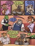 2026 3:4 absurd_res accessory anthro beard boomer_(nanoff) canid canine canis chameleon clothing comic dialogue dress ear_piercing english_text eyebrow_piercing facial_hair facial_piercing father_(lore) father_and_child_(lore) father_and_son_(lore) felid female fur group hi_res lizard male mammal mature_anthro mature_male miles_(nanoff) mother_(lore) mother_and_child_(lore) mother_and_son_(lore) mustache nanoff necktie pantherine parent_(lore) parent_and_child_(lore) parent_and_son_(lore) piercing pouring reptile romantic romantic_couple scalie son_(lore) speech_bubble text tiger topwear vest white_body white_fur wolf xavier_(nanoff)
