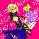  ahoge blonde_hair crossdressing emil_castagnier green_eyes lowres male_focus scarf solo tales_of_(series) tales_of_symphonia tales_of_symphonia_knight_of_ratatosk 