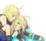  ahoge artist_request blonde_hair emil_castagnier green_eyes male_focus multiple_boys red_eyes scarf tales_of_(series) tales_of_symphonia tales_of_symphonia_knight_of_ratatosk 