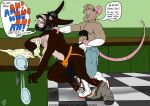 2023 against_counter against_furniture against_surface anal anthro asinus beard belt blue_bottomwear blue_clothing blue_jeans blue_pants body_hair boots bottomwear brown_body brown_fur buckteeth checkered checkered_floor chest_hair clothed clothing colored counter cutlery dated denim denim_bottomwear denim_clothing donkey duo english_text equid equine eyes_closed facial_hair footwear fur green_wall hair happy_trail jeans jockstrap kitchen kitchen_utensils knife larger_sub loud_sex male male/male mammal mature_male moan murid murine musclegut muscular muscular_male nipples open_bottomwear open_clothing open_mouth open_pants open_smile orange_clothing orange_jockstrap orange_underwear pants plate rag rat rat_tail rodent rough_sex sex shoes size_difference smile spanish_text spoon standing submissive tail tan_body tan_fur teeth text tongue tools underwear whitecolt_productions wrestling_pants