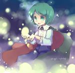  antennae bad_id bad_pixiv_id blush_stickers cape english fireflies green_eyes green_hair short_hair sokomushi solo touhou wriggle_nightbug 