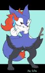2018 4_fingers ambiguous_anthro ambiguous_gender anthro biped black_border blue_fire border braixen canid claws colored_fire cute_fangs digital_media_(artwork) digitigrade dipstick_tail elemental_manipulation fangs fingers fire fire_manipulation front_view full-length_portrait generation_6_pokemon hi_res holding_object holding_stick japanese_description mammal markings muuuuuurasaki nintendo pokedex_number pokemon pokemon_(species) portrait shiny_pokemon simple_background smile snout solo standing stick tail tail_markings teeth translated_description