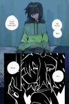 2025 2:3 absurd_res ambiguous_gender ambiguous_human anthro bedroom biped brown_hair clothed clothing comic cool_colors december_holiday deer deltarune detailed_background dialogue digital_drawing_(artwork) digital_media_(artwork) duo english_text female female_anthro goomyloid hair hair_over_eye hi_res human kris_dreemurr lightner mammal new_world_deer roaring_knight snout speech_bubble talking_to_another tan_body tan_skin text undertale_(series)