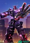 assault_visor building chest_cannon commentary_request company_name copyright_logo copyright_name copyright_notice finger_cannon gundam gundam_arsenal_base gundam_gquuuuuux kenko_(a143016) logo mecha mecha_focus mobile_suit no_humans official_art psycho_gundam_(gquuuuuux) red_assault_visor robot science_fiction solo v-fin 