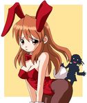  animal_ears asahina_mikuru bad_id bad_pixiv_id brown_eyes brown_hair bunny_ears bunnysuit long_hair multiple_girls nyu_q pantyhose silhouette suzumiya_haruhi suzumiya_haruhi_no_yuuutsu 