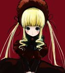  bad_id bad_pixiv_id blonde_hair blue_eyes bonnet dress drill_hair hair_ribbon haruyukiko long_hair ribbon rozen_maiden shinku solo twintails 