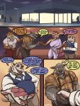 2026 3:4 absurd_res accessory anthro beard boomer_(nanoff) canid canine canis clothing comic dialogue digit_ring dress ear_piercing english_text eyebrow_piercing facial_hair facial_piercing father_(lore) father_and_child_(lore) father_and_son_(lore) felid female fur gesture group handshake hi_res jewelry male mammal mature_anthro mature_male miles_(nanoff) mother_(lore) mother_and_child_(lore) mother_and_son_(lore) mustache nanoff necktie pantherine parent_(lore) parent_and_child_(lore) parent_and_son_(lore) piercing purse ring romantic romantic_couple son_(lore) speech_bubble text tiger topwear vest wedding_ring white_body white_fur wolf xavier_(nanoff)