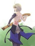  artist_request blonde_hair emil_castagnier gloves male_focus shirtless solo source_request sword tales_of_(series) tales_of_symphonia tales_of_symphonia_knight_of_ratatosk tattoo weapon 