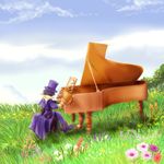  flower frederic_chopin fuju grand_piano instrument lowres male_focus piano piano_bench solo trusty_bell 