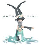  aqua_hair handstand hatsune_miku long_hair panties solo striped striped_panties tansuke thighhighs twintails underwear upside-down vocaloid 
