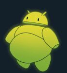 android android_(os) animated animated_gif belly big_belly frame_by_frame google green_body green_skin hi_res huge_belly humanoid machine male mariodp overweight overweight_humanoid overweight_male robot short_playtime solo thick_arms thick_thighs