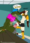 2023 abs anthro backwards_baseball_cap backwards_hat balls baseball_cap bench big_penis blue_baseball_cap blush bodily_fluids bracelet brown_body brown_fur clothing colored crocodile crocodilian crop_top cum cumshot dated dialogue domestic_cat duo ejaculation english_text excessive_cum excessive_genital_fluids exclamation_point felid feline felis footwear foreskin fur genital_fluids genitals green_body green_skin hat headgear headwear hi_res huge_penis humanoid_genitalia humanoid_penis hyper hyper_genitalia hyper_penis inside jewelry male male/male mammal masturbation moan muscular muscular_male nipples open_mouth orange_bracelet pattern_clothing pattern_shirt pattern_topwear penis pink_clothing pink_crop_top pink_penis pink_shirt pink_topwear reptile scalie sex shaking sharp_teeth shirt siamese_cat sitting size_difference smile socks speech_bubble striped_clothing striped_shirt striped_topwear stripes teeth text throbbing throbbing_penis tongue topwear trembling url whiskers white_balls white_body white_fur whitecolt_productions