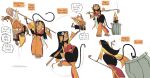 2026 3_toes 5_fingers 5_toes anthro asian_clothing big_breasts big_butt black_body black_fur black_hair boots bottomwear bracelet breasts butt canid canine canis carrying_another clothed clothing container dialogue dog_knight_rpg domestic_dog duo ear_piercing ear_ring east_asian_clothing english_text eyebrows eyes_closed feet female fingerless_gloves fingers footwear freckled_face freckles fur gesture geta gloves grin hair handwear haplorhine hi_res hoop_ear_ring in_container in_trash japanese_clothing jewelry kitchen_utensils kittykola ladle lady_shao leaning leaning_forward long_hair maci_(ceehaz) mammal midriff monkey pants piercing pomeranian prehensile_feet primate raised_eyebrow raised_leg ring_piercing sequence shoes side_boob size_difference smile speech_bubble spitz stirrup_footwear talking_to_another text thick_thighs toes tools trash_can waving wide_eyed wide_hips yellow_eyes