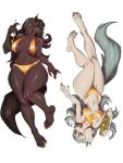 2026 5_fingers 5_toes annette_von_daygon_(ceehaz) anthro big_breasts bikini book borzoi breasts brown_body brown_fur brown_hair canid canine canis cleavage clothed clothing daughter_(lore) dog_knight_rpg domestic_dog duo feet female fingers floppy_ears full-length_portrait fur gold_nails green_eyes grey_hair hair hi_res holding_book holding_object holding_pipe humanoid_feet humanoid_hands hunting_dog inner_boob johnfoxart long_hair mammal mature_female midriff mother_(lore) mother_and_child_(lore) mother_and_daughter_(lore) navel orinette_(ceehaz) parent_(lore) parent_and_child_(lore) parent_and_daughter_(lore) plantigrade portrait sighthound simple_background smile smoking_pipe swimwear tail thick_thighs toes two-piece_swimsuit white_background white_body white_fur wide_hips yellow_eyes