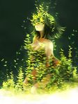  convenient_censoring green_eyes green_hair nude original plant solo sugano_manami surreal 