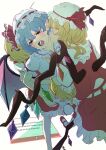  4girls absurdres bat_wings biting biting_neck blonde_hair blue_hair blush clone collared_shirt commentary_request crystal crystal_wings fan_request film_grain flandre_scarlet frilled_shirt_collar frilled_skirt frills hat hat_ribbon highres hug hug_from_behind incest marshmallow_(site) mary_janes mob_cap multicolored_wings multiple_girls one_side_up open_mouth pointy_ears red_eyes red_shoes red_skirt red_vest remilia_scarlet request_inset ribbon shirt shoes siblings sisters skirt skirt_set socks suriburi06 touhou vampire vest white_hat white_shirt white_skirt white_socks wings yuri 