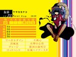  aku_(dejigiga) bad_id bad_pixiv_id blue_hair parody persona persona_4 rope shide shimenawa solo stats touhou translated yasaka_kanako 