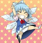  aku_(dejigiga) bad_id bad_pixiv_id blue_hair cirno short_hair solo touhou wings 