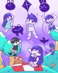  +++ 2girls 4boys absurdres antenna_hair arms_up artist_name aubrey_(headspace)_(omori) aubrey_(omori) barefoot black_eyes black_hair black_shoes black_socks black_tank_top blue_skin brother_and_sister brothers checkered_blanket checkered_clothes chibi chibi_only closed_eyes closed_mouth colored_skin commentary double-parted_bangs english_commentary expressionless flying_sweatdrops goggles hair_between_eyes hero_(headspace)_(omori) hero_(omori) highres kel_(headspace)_(omori) kel_(omori) kid's_kite_(omori) kite_flying kite_kid_(omori) long_hair long_shirt long_sleeves looking_at_viewer mari_(headspace)_(omori) mari_(omori) multiple_boys multiple_girls omori omori_(omori) open_mouth pajamas pants picnic_basket picnic_blanket pink_hair pinwheel pleated_skirt purple_eyes purple_hair purple_shorts purple_sky red_skirt seiza shirt shoes short_hair short_sleeves shorts siblings sidelocks sitting skirt sky smile socks starlyfnnctn striped_clothes striped_pajamas striped_shorts sweatdrop t-shirt tank_top teeth tongue tree twitter_username upper_teeth_only vertical-striped_clothes vertical-striped_pajamas vertical-striped_shorts white_pajamas white_pants white_shorts white_skin white_socks 