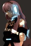  bad_id bad_pixiv_id blue_eyes error face glowing headphones long_hair megurine_luka nobusnow pink_hair polydactyly solo vocaloid 