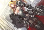  armor blonde_hair blue_eyes cleavage evan_yang horns long_hair original 