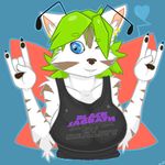  canine clothing donro donrodraws female fivel fox green_hair hair invalid_tag mammal piercing shirt tank top 