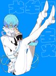  adjusting_eyewear blue_hair chappa_(kaetodo) fur_trim glasses inumuta_houka kill_la_kill legs_up male_focus solo 